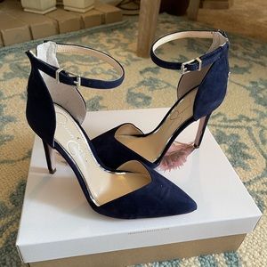 Never worn super cute navy 4 inch high heels